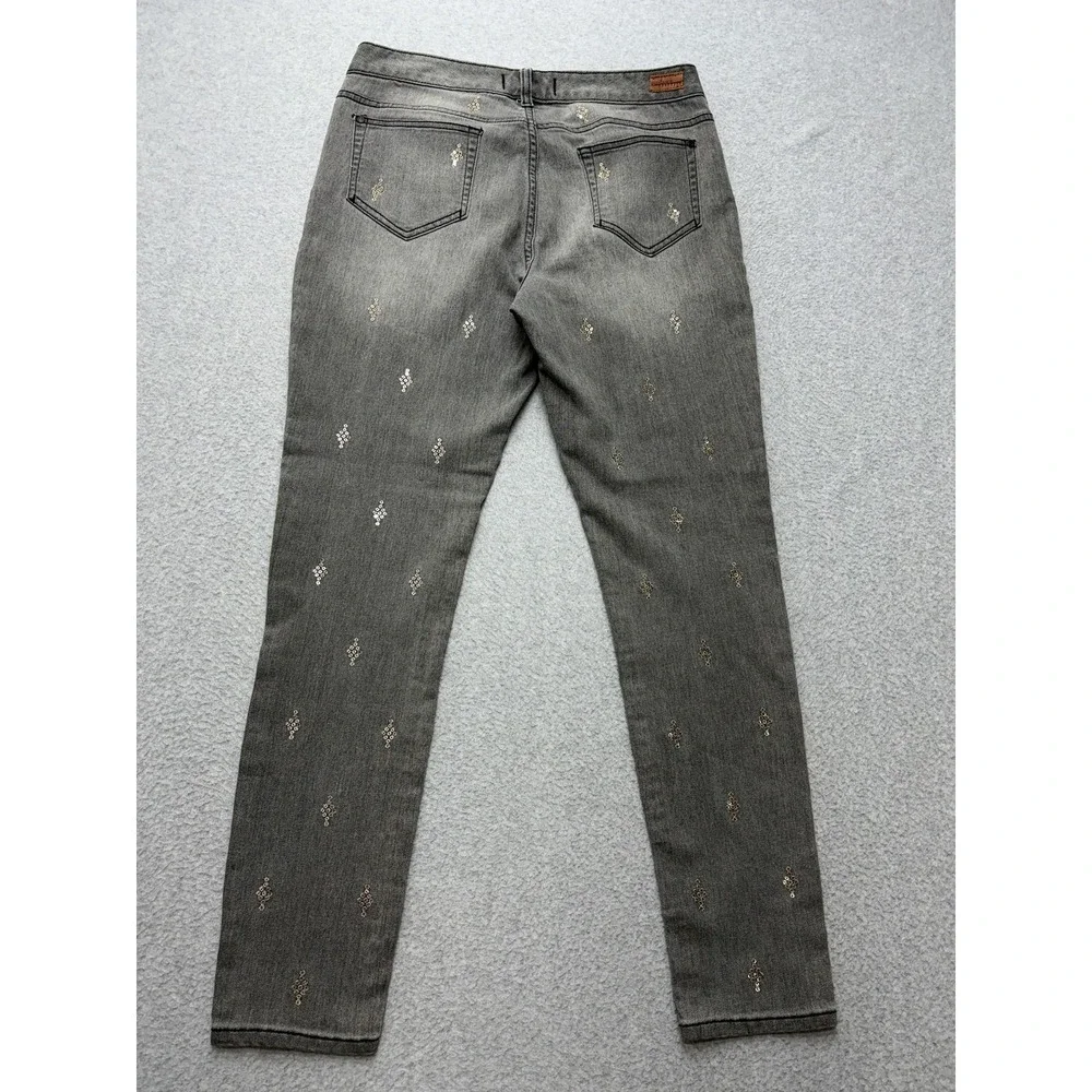 Sundance Jeans Womens 29x26 Gray Charcoal Wash Primrose Sequin Skinny Stretch
